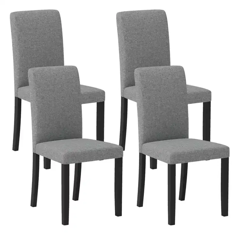Costway Dining Chair Set of 4 Mid-Century Modern Fabric Upholstered Parson Chairs
