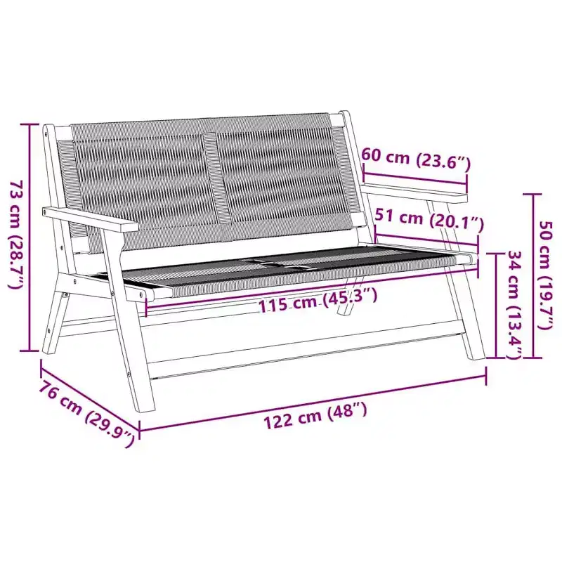 vidaXL Garden Furniture Grey 48.03 x 30.71 x 28.74 in