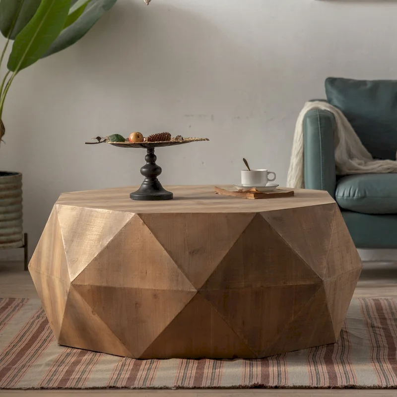 Three-dimensional Embossed Pattern Design American Retro Style Coffee Table