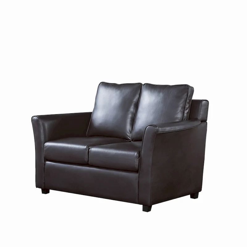 Contemporary Upholstered Flared-Arm Loveseat – Pocket Coil, Solid Wood Frame