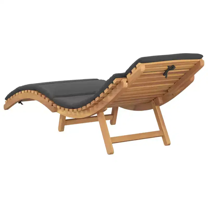 vidaXL Garden Sunlounger with Cushion Brown 77.95 x 21.65 x 23.03 in