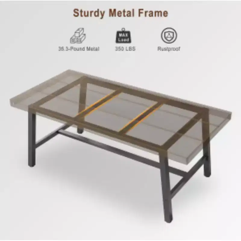 1-Piece Industrial Style Rectangular Dining Table