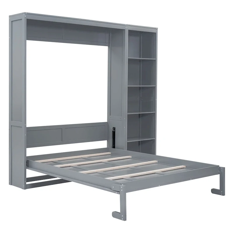 Merax Murphy Bed Wall Bed with Shelves