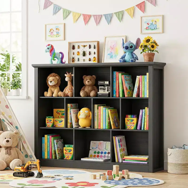 Besiost 10 Cubes Storage Bookshelf, Floor Standing Bookcase