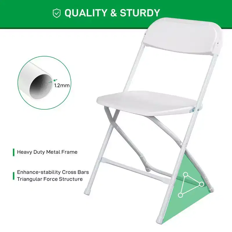 Karl Home|White Plastic Folding Chair (Set of 4)