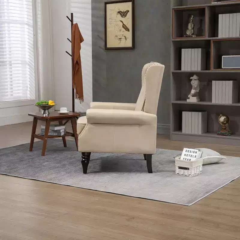 Lounge Chair, Wood Frame Armchair with Removable Cushion, Modern Accent Chair Leisure Chair Compatible with Living Room , Bedroom
