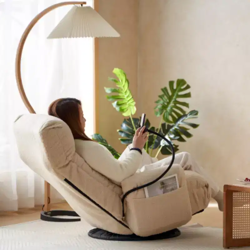 360 Swivel Gaming Chair, 5 Level Adjustable Ergonomic Chair with Built-in Spring Seat Bag, Floor Chair with Phone Holder Lazy Sofa Chair Game Rocker