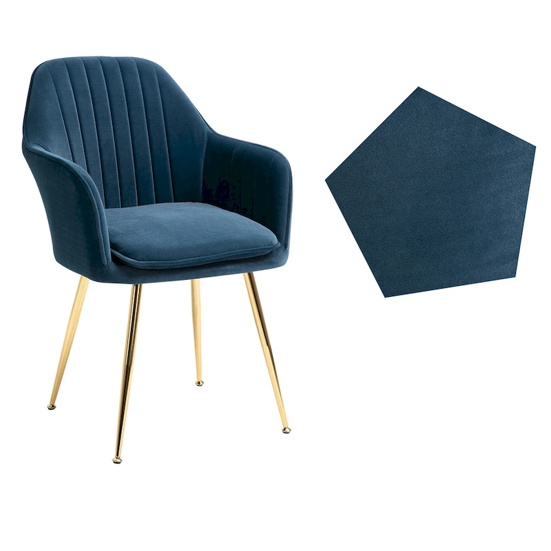 AVAWING Upholstered Velvet Dining Chairs Accent Arm Chairs Set of 4