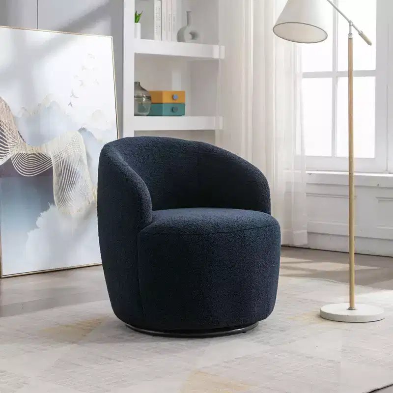 Fabric Swivel Accent Armchair Barrel Chair