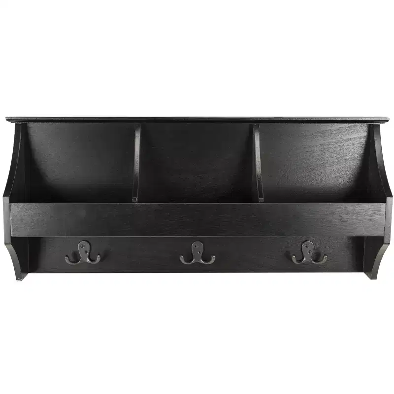 Hanging Storage Wall Rack with Hooks and Shelves