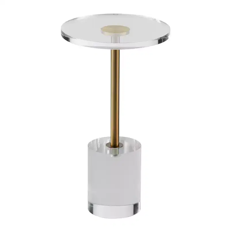 VEVOR Acrylic End Table, Acrylic Side Table with a Solid Base, 11.9 x 11.9 inch Round Tabletop, 21.4 inch High, for Living Room, Bedroom