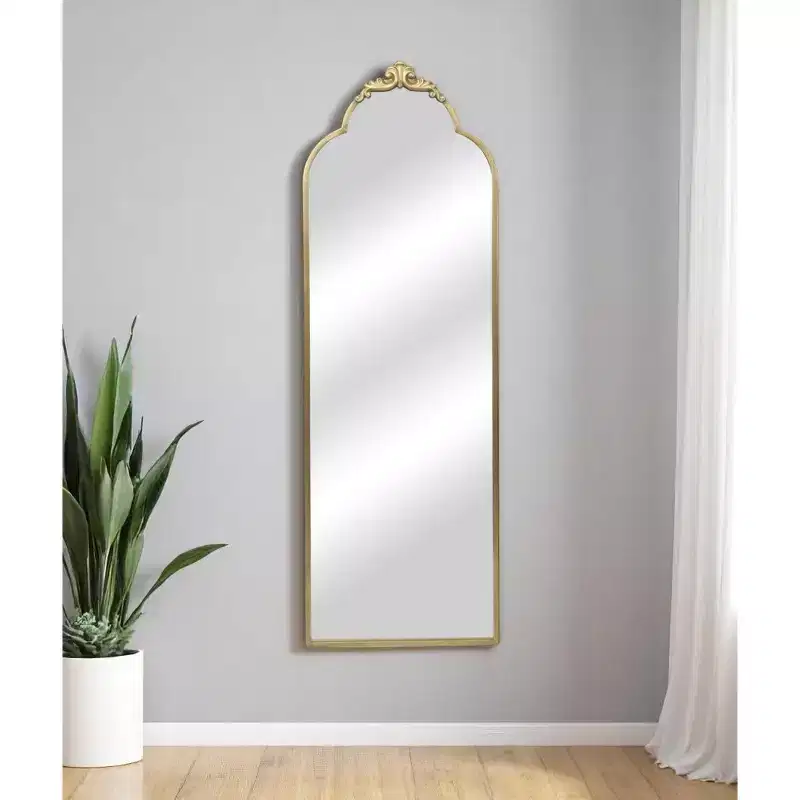 HomeRoots 65 Gold Metal Arch Full Length Hanging Mirror