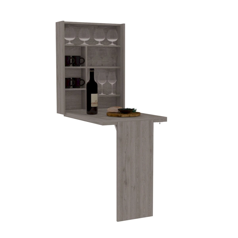 Foldable Table Tacoma, Seven Interior Shelves, White Finish,High quality and durable