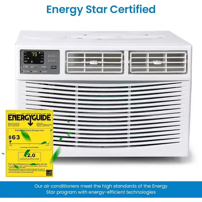 8000Btus Window Air Conditioner, 3-In-1 AC Unit Cooler With Smart App Control & Dehumidifier & 3 Fan Speed & Remote, Cooling Rooms Up to 350 Sq. Ft