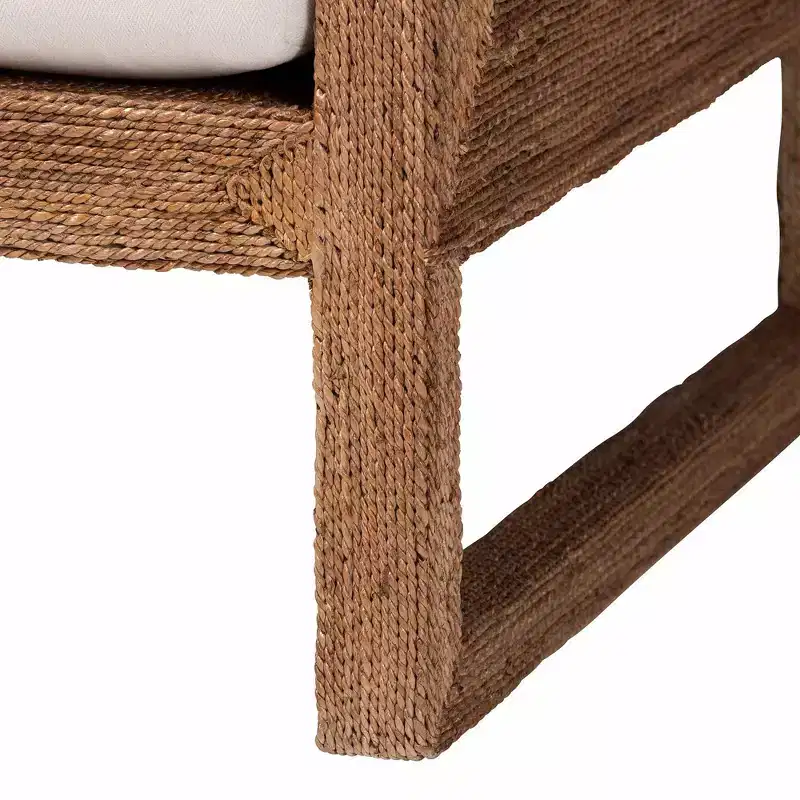 Seagrass and Acacia Wood Arm Chair Bleached Light Brown