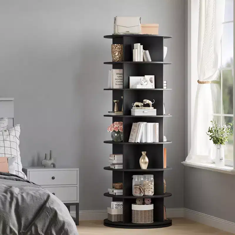7 Tier Rotating Shoe Rack Tower Vertical Spinning Shoes Display, Shoes Rack Storage Round Carousel, 360 Rotate