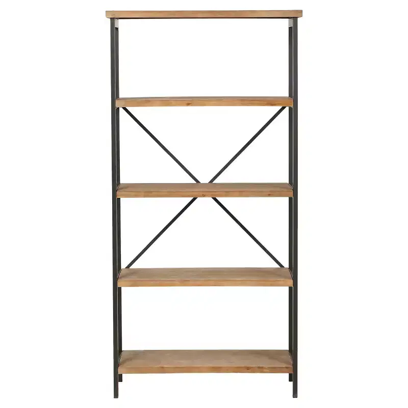 Christopher Knight Home Perth 68.5" 5-Shelf Industrial Bookcase Antique: Metal & Wood, 250lbs Capacity