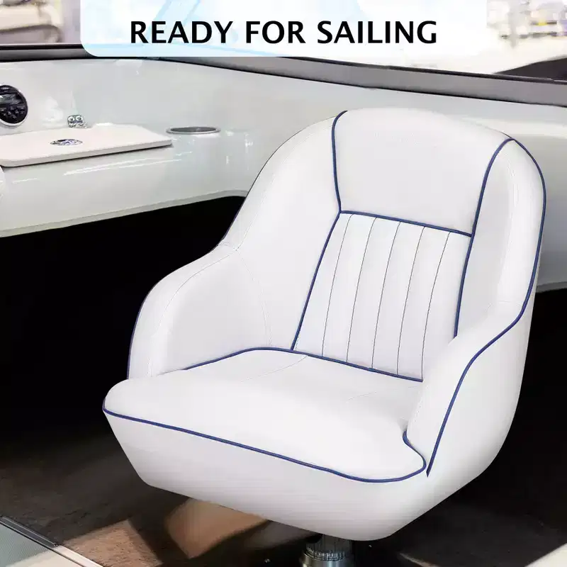 Pontoon Boat Captain Chair  Ergonomic Bucket Seat with Compression Foam Padding and Durable Molded Plastic Frame