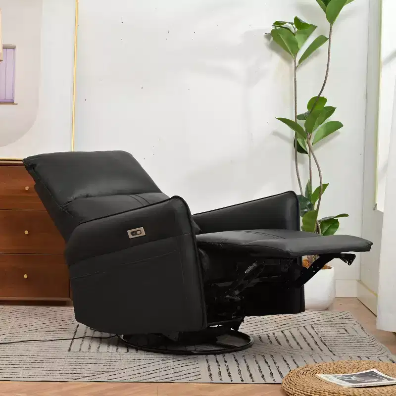Power Rocking Recliner Chair with 270 Swivel Side Pocket and Electric Adjustment for Living Room