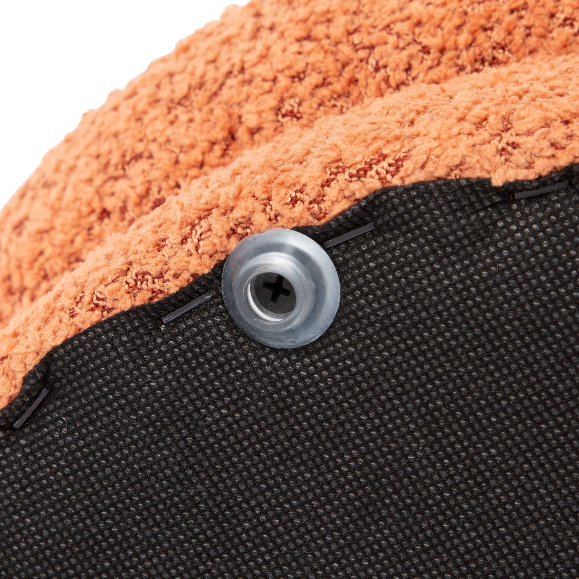 Orange Upholstered Square Accent Stool
