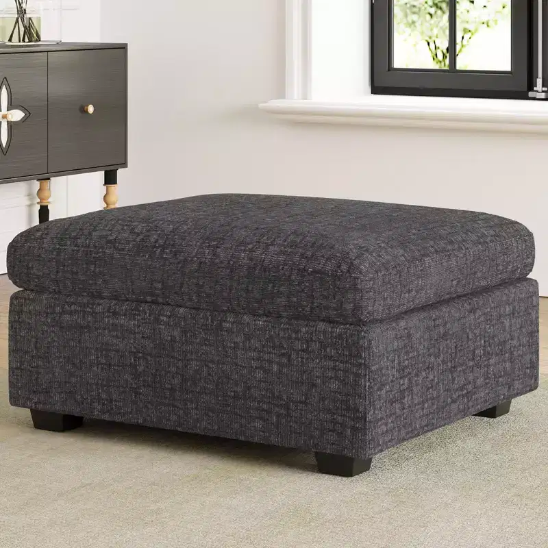 Belffin Chenille Ottoman Module - Modular Storage Footrest with Skin-Friendly Fabric & Quick-Install Design