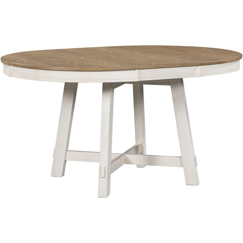 5-Piece Wooden Dining Table Set with Extendable Round Table & 4 Chairs