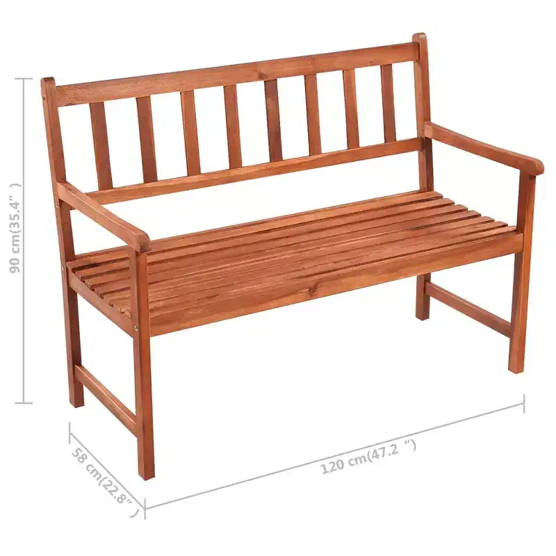 Patio Bench Bright Green Solid Acacia Wood 47.2 inches Durable