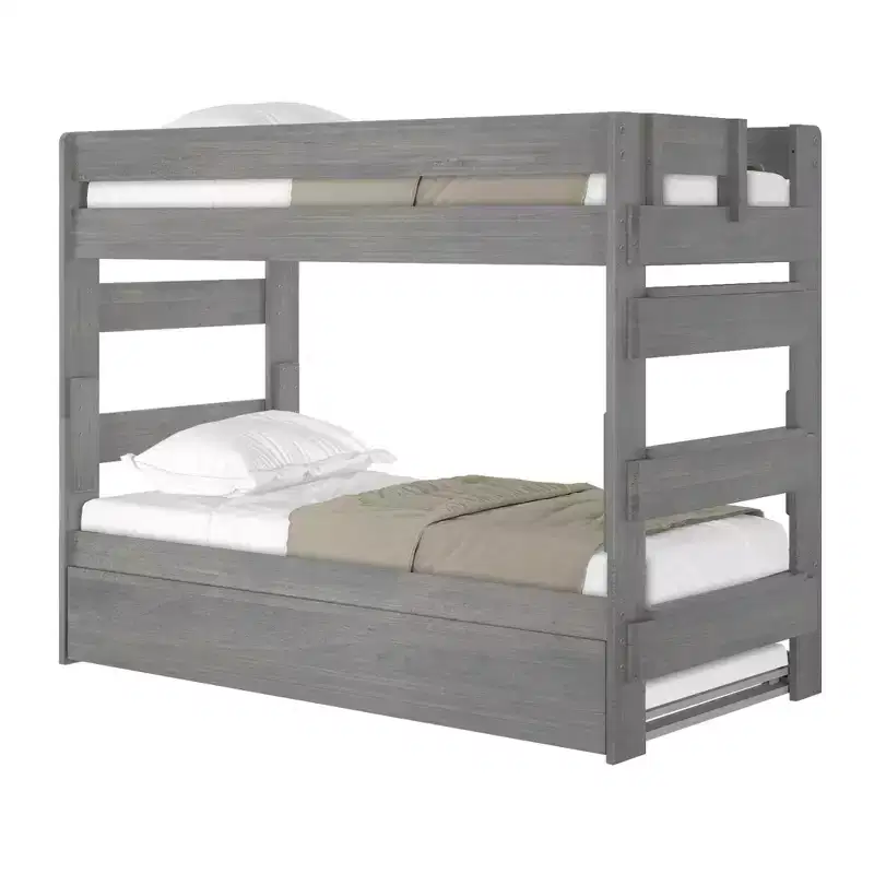 Solid Wood Farmhouse Twin over Twin Bunk Bed with Trundle