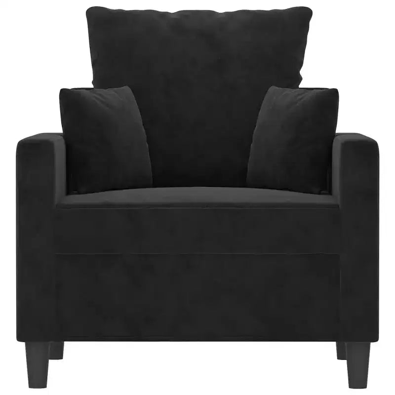 Sofa Chair Black Velvet (100% polyester), metal, textilene, foam