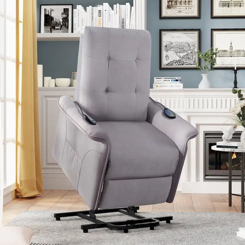 Gray Power Lift Recliner Chair, Single Seat, with Massage Function