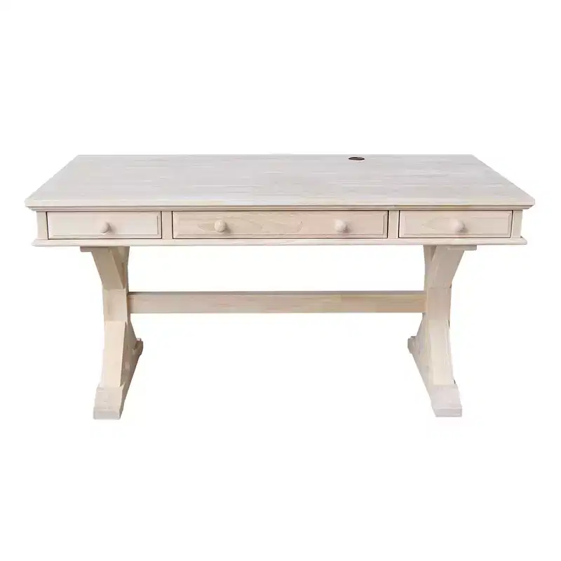 Executive Desk with Canyon Base Unfinished - International Concepts: Modern Hardwood Office, 60-Inch Surface
