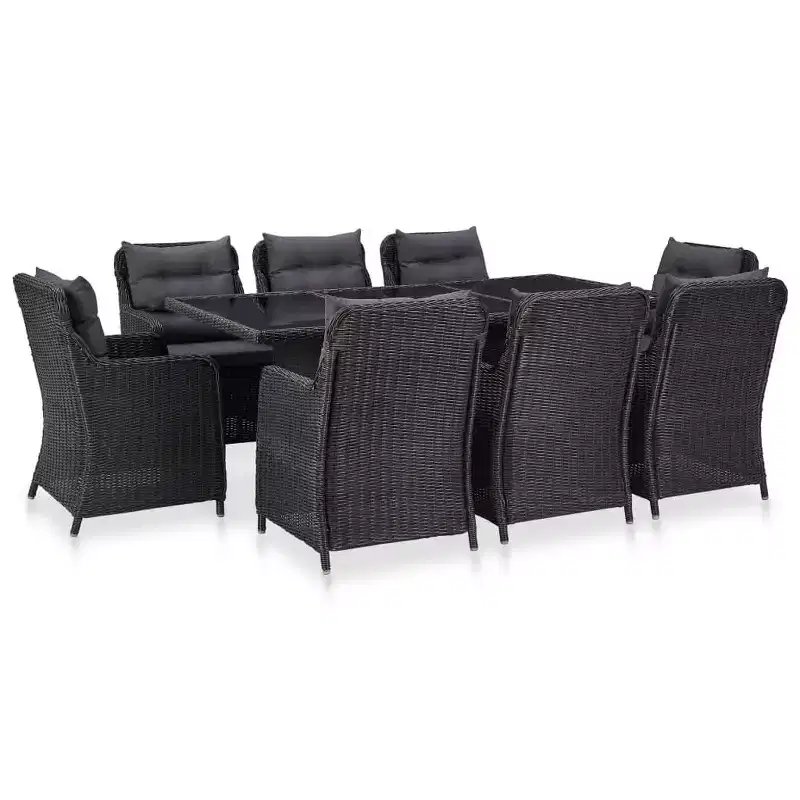 vidaXL Outdoor Dining Set Powder-Coated Steel Large Durable