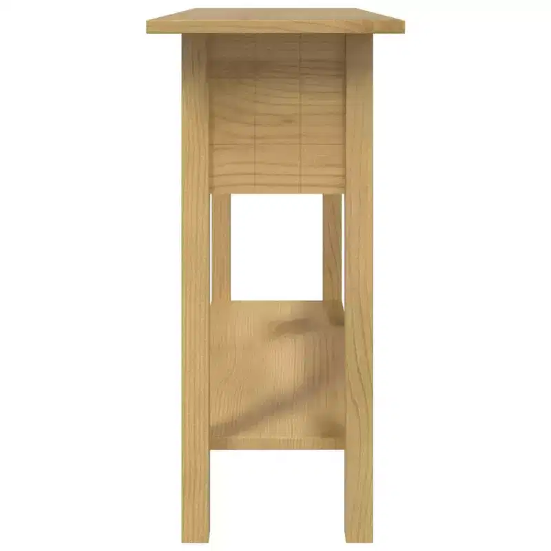 Console Table Brown Solid Waxed Pinewood 36.6 x 13.6 x 28.7 in