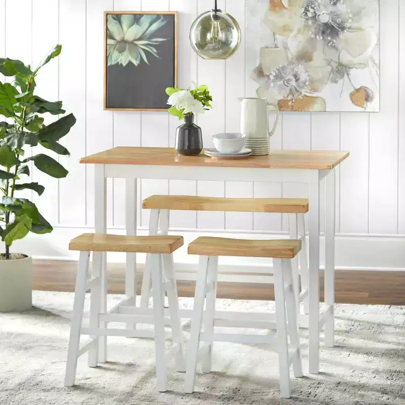 Buylateral 4Pc Galena Compact Solid Wood Counter Height Dining Set