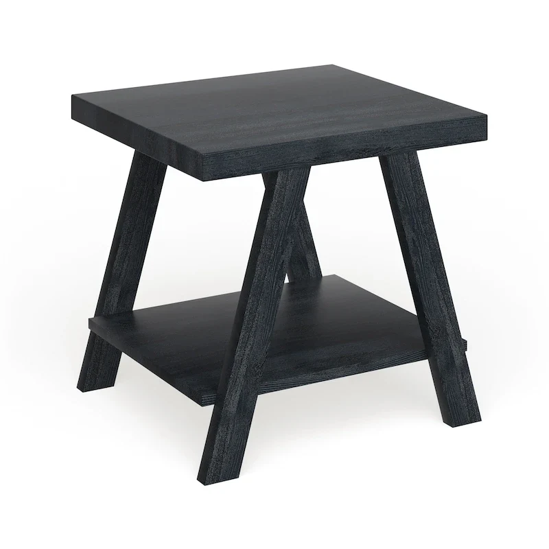 Contemporary Replicated Wood Shelf End Table