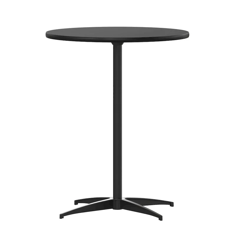 24 Round Wood Cocktail Table with 30 and 42 Columns