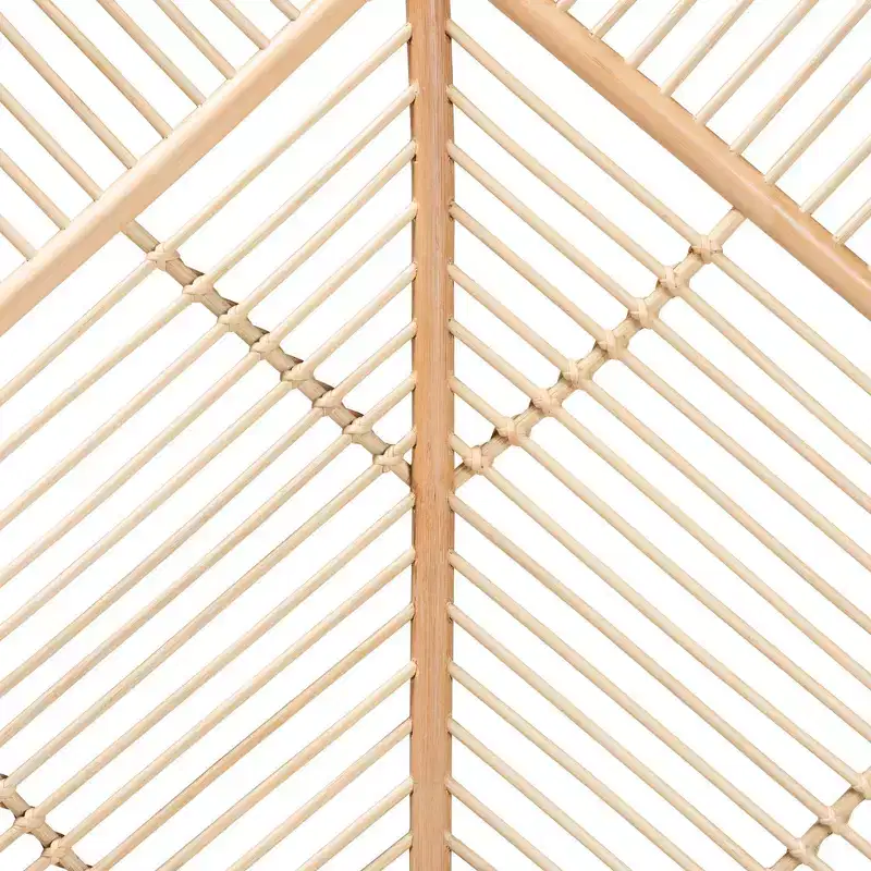 Queen Walid Rattan Standalone Headboard Natural Brown - Baxton Studio: No Assembly, Spot Clean, Freestanding Design