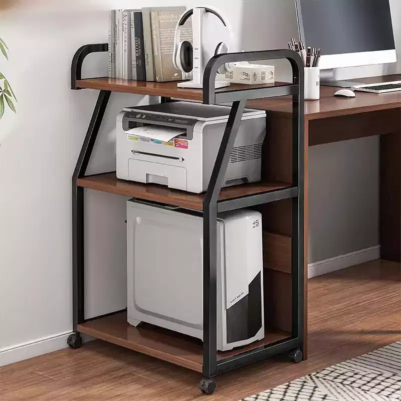 3-Tier Rolling Printer Stand with Storage Shelf – Printer Cart with Wheels for Office