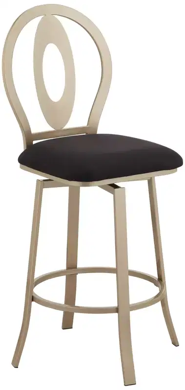 Mid-Century Modern Upholstered Barstool with Metal Frame