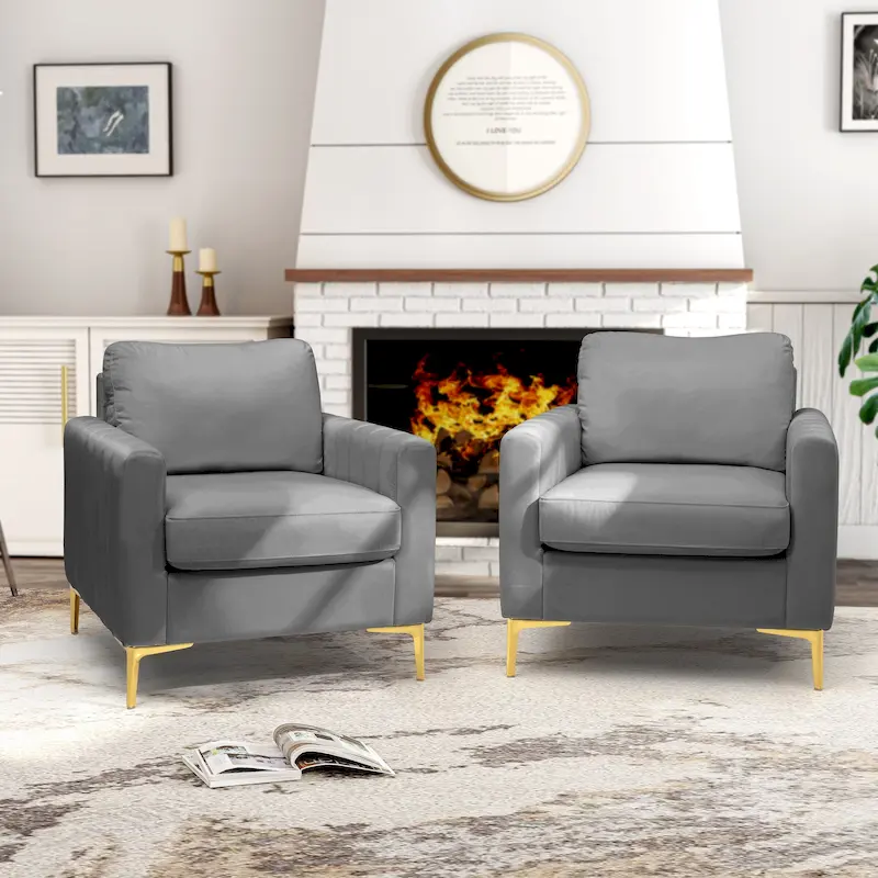 Modern Upholstered Accent Armchair Club Chair