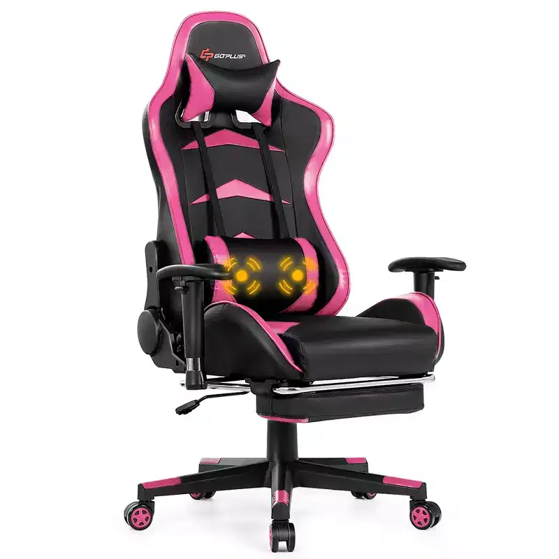 Office Massage Gaming Chair Reclining Swivel Racing with Footrest