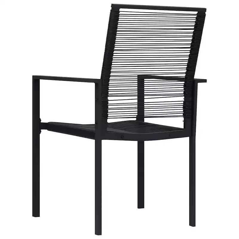 vidaXL Dining Set Black Powder-Coated Steel Large Durable Dining Set
