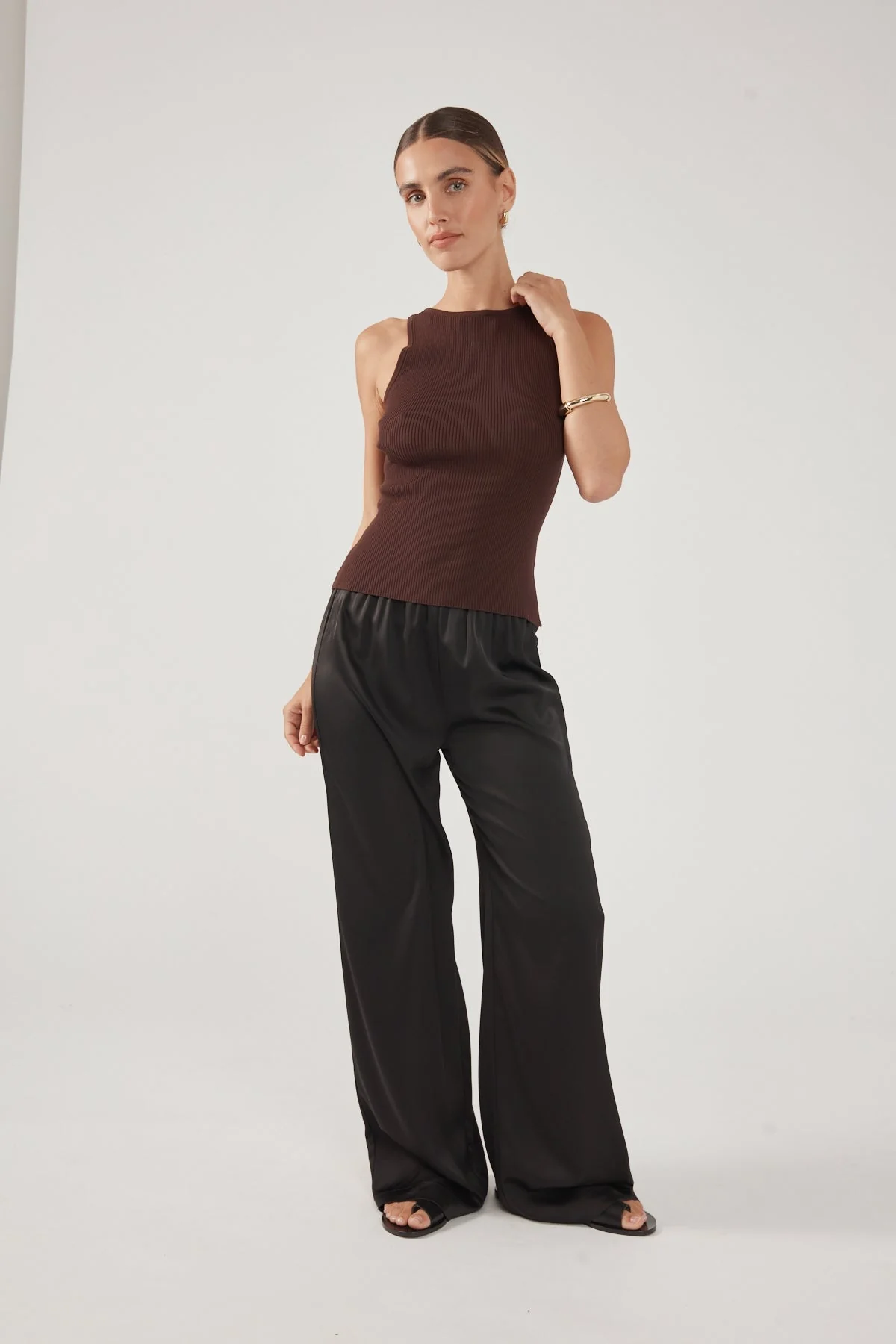 Tank Knit Top Chocolate