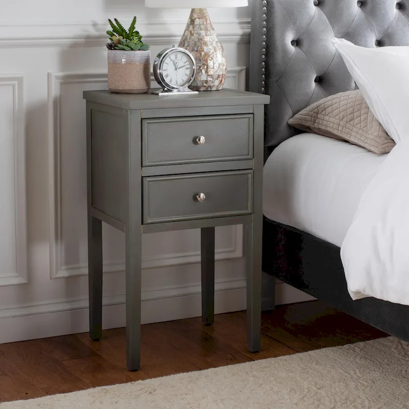 2-Drawer Accent End Table Nightstand (Fully Assembled) - 16.9 x 14.2 x 29.7 - 17Wx15Dx30H