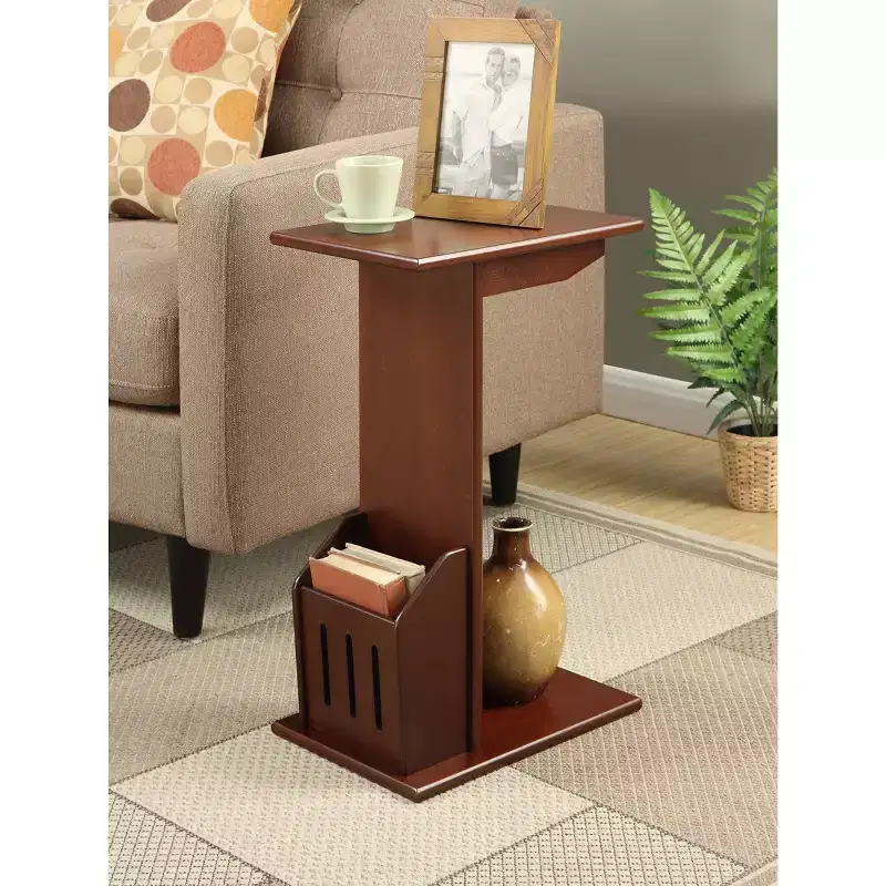 HomeStock Round Wood Table Top End Table 1 -piece