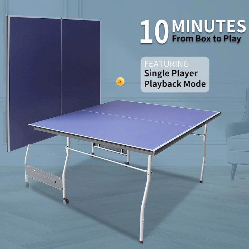 8FT Foldable Tennis Table Ping Pong Table Set, 2 Paddles & 3 Balls