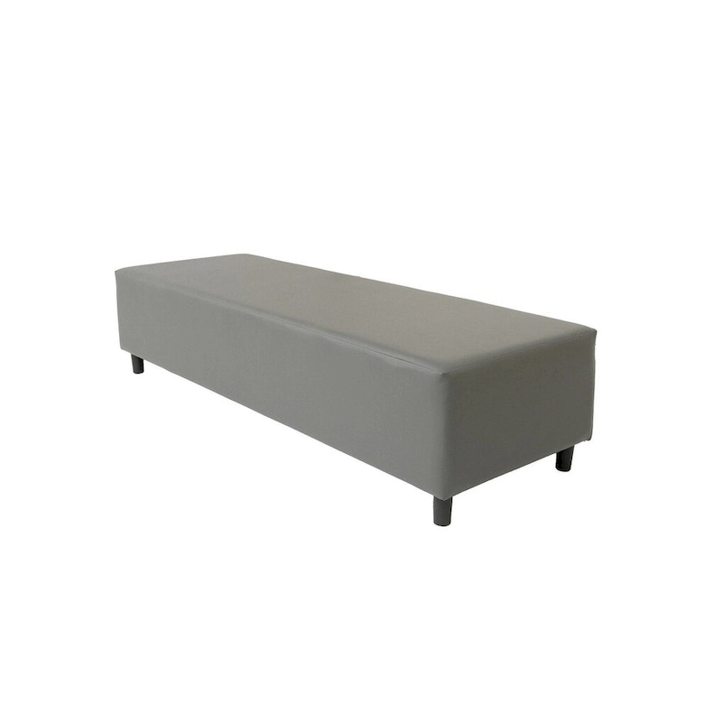 HomeRoots 72 Gray and Black Upholstered Genuine Leather Bench - 72