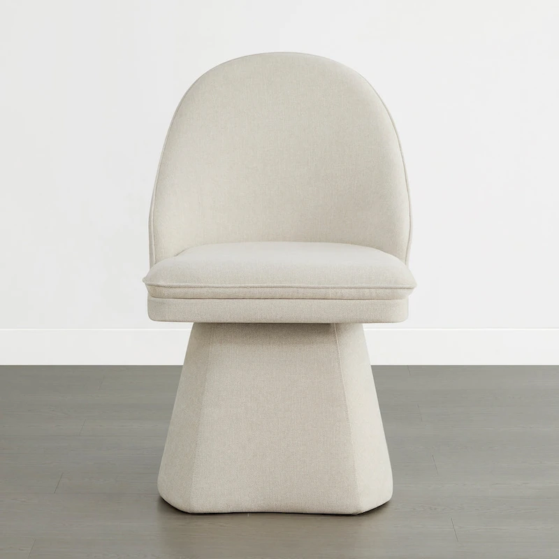 Darah Upholstered Swivel Armless Dining Chair Double-layered Cushions