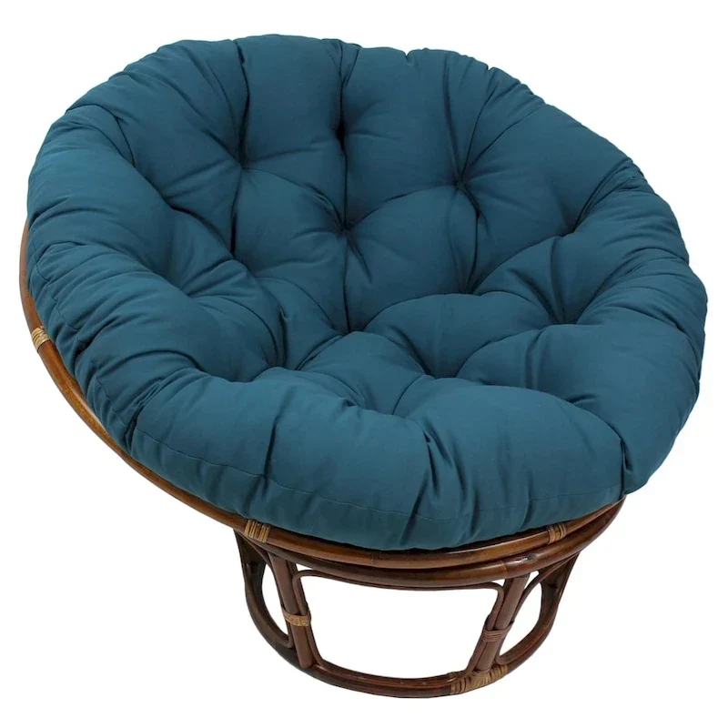 42-inch Rattan Papasan Chair with Twill Cushion