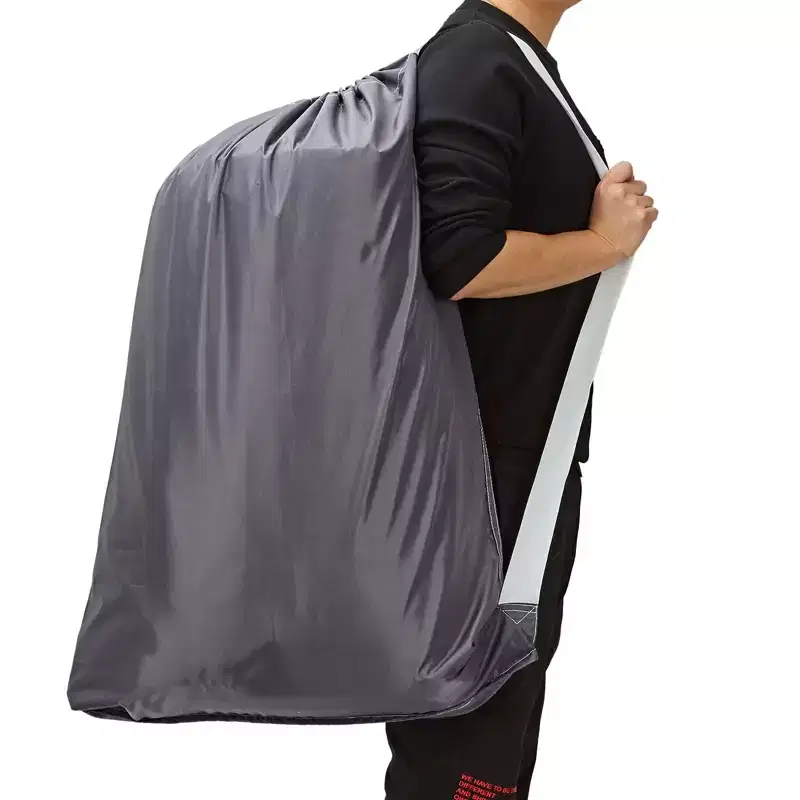 XL Nylon Laundry Bag with Strap, Large Dirty Garments Organizer